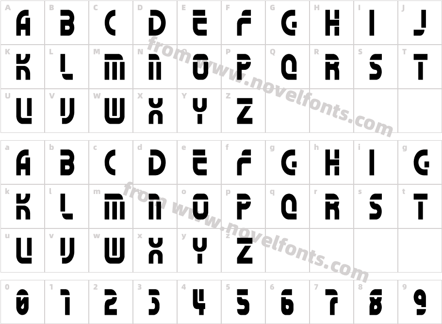 DemonMetallicFontCharacter Map