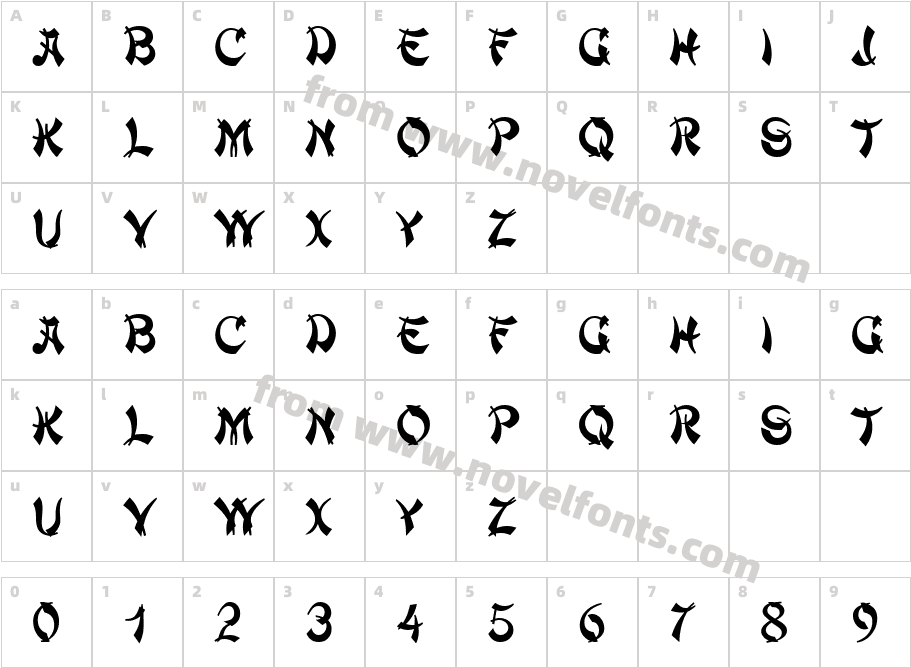 Deng ThickCharacter Map