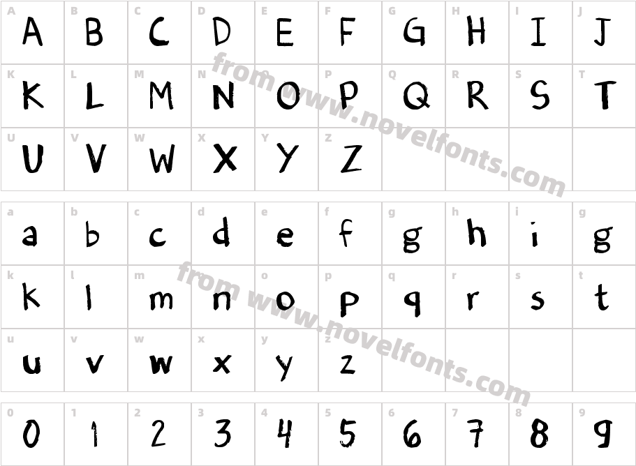 Denne's Old HandwritingCharacter Map