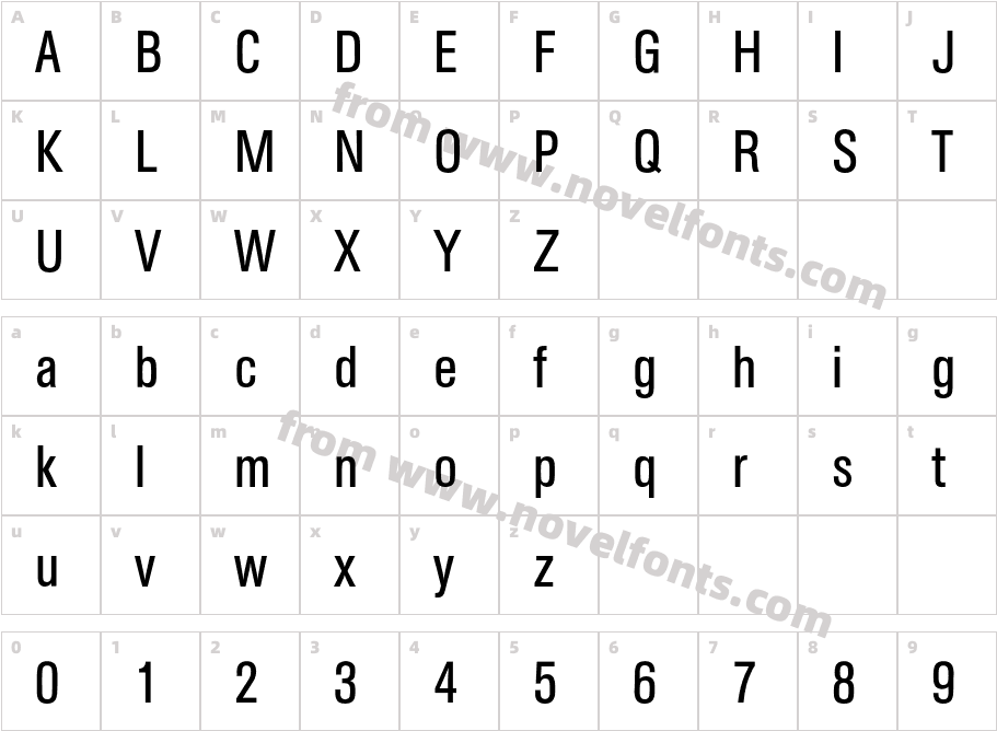 AGBuchCondensedBQ-RegularCharacter Map