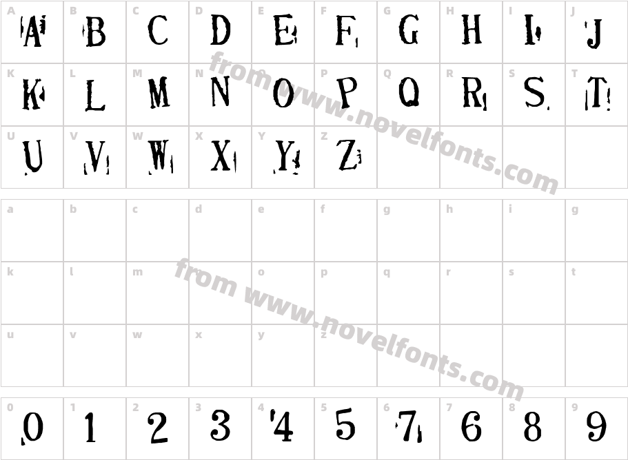 Depressionist v2.0Character Map