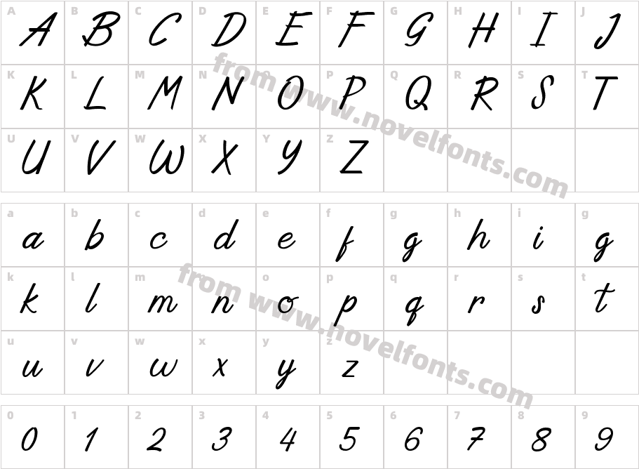 DerapideRegularCharacter Map