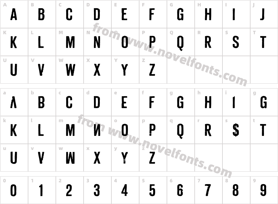 Derivat No1Character Map