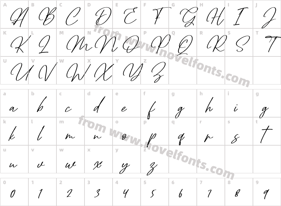 Dettreon Smith ItalicCharacter Map