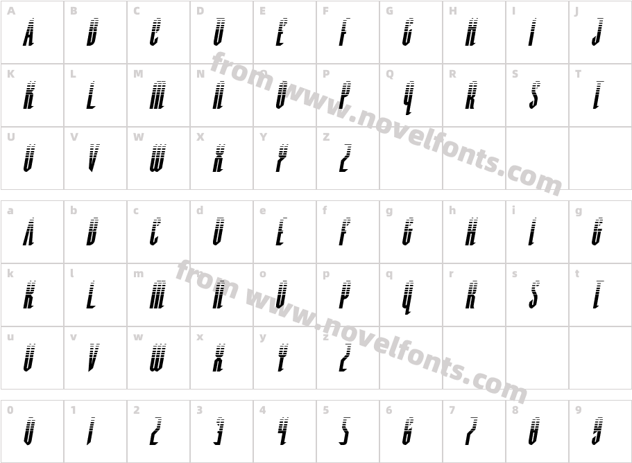 Devil Summoner Halftone ItalicCharacter Map