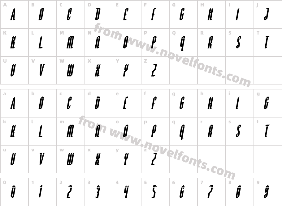 Devil Summoner Laser ItalicCharacter Map