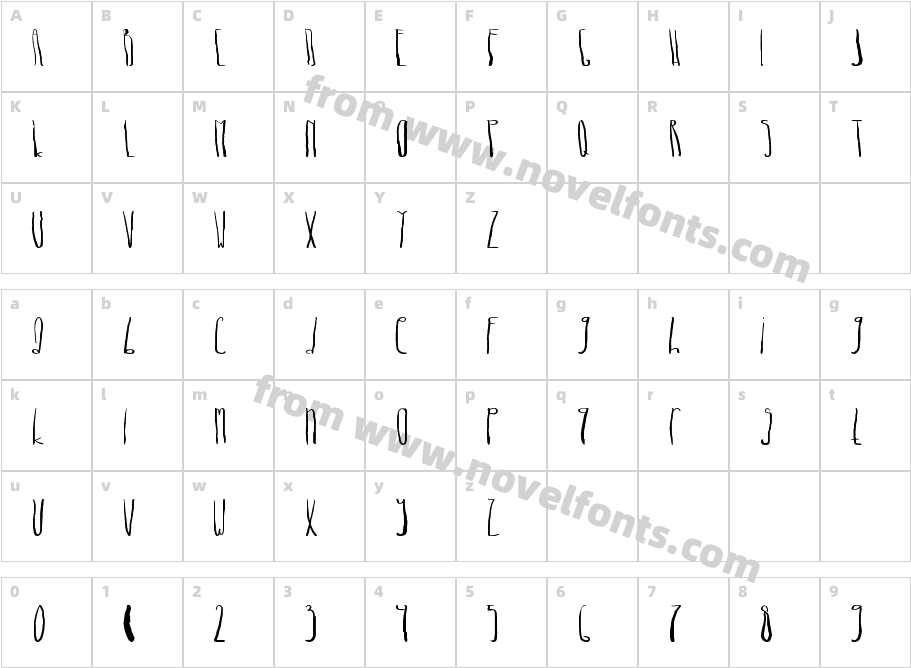 Dhe long zimCharacter Map