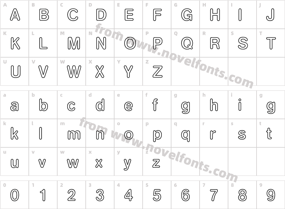 AGBuchRoundedBQ-MediumOutlineCharacter Map