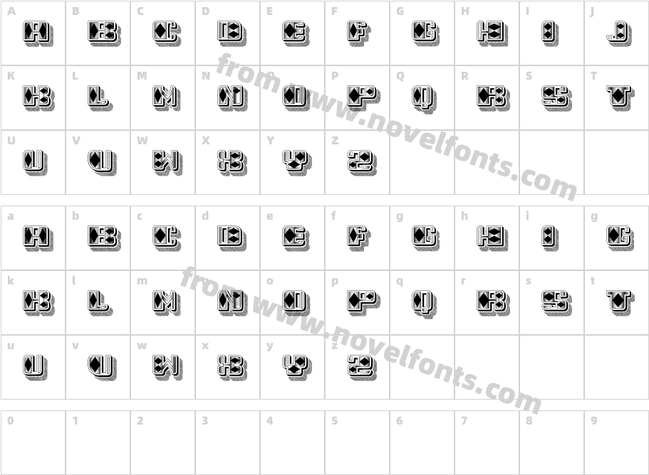Diamond RegularCharacter Map