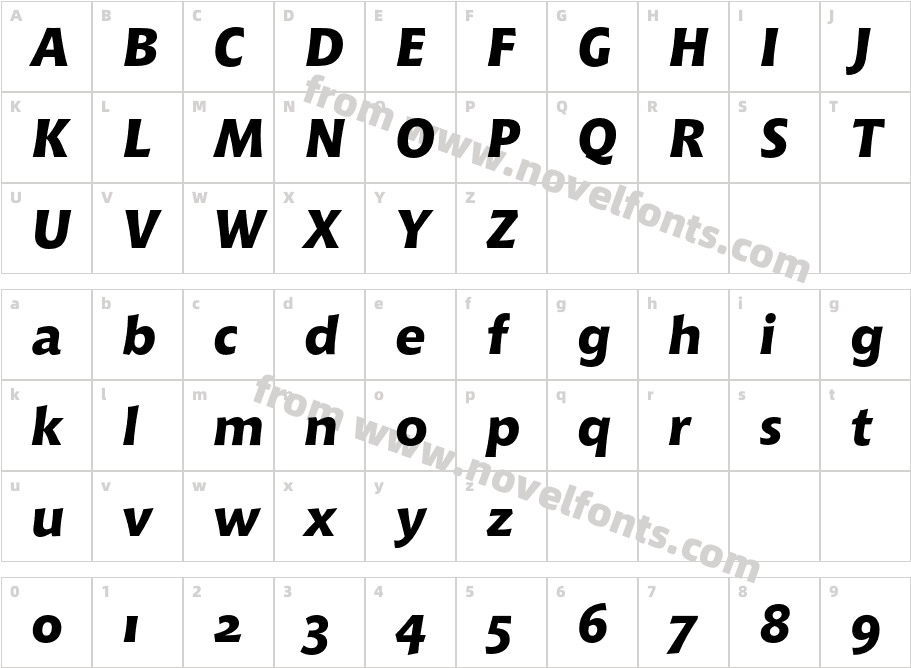 ChiantiOSFBT-ExtraBoldItalicCharacter Map