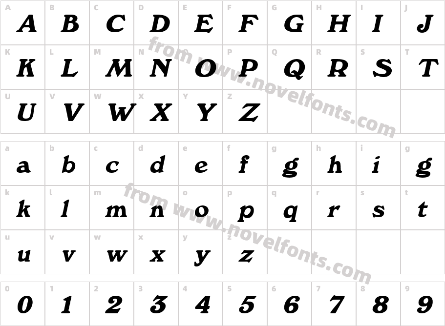 Dictionary  ItalicCharacter Map