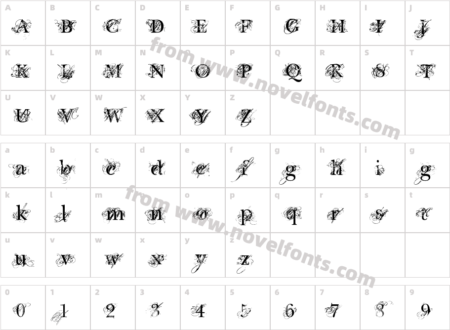 Chic decayCharacter Map