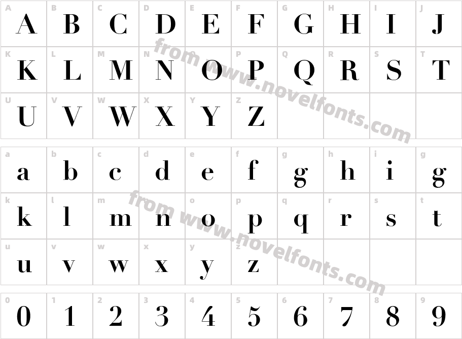 Didot BoldCharacter Map