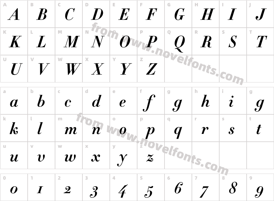 Didot-HTF-B06-Bold-ItalCharacter Map