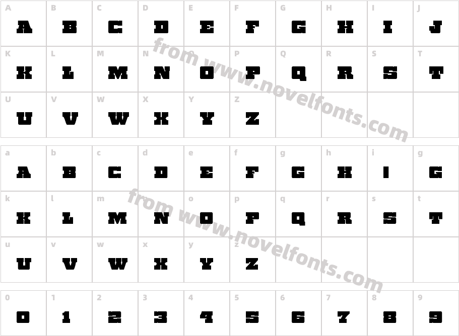 Chicago Express CondensedCharacter Map