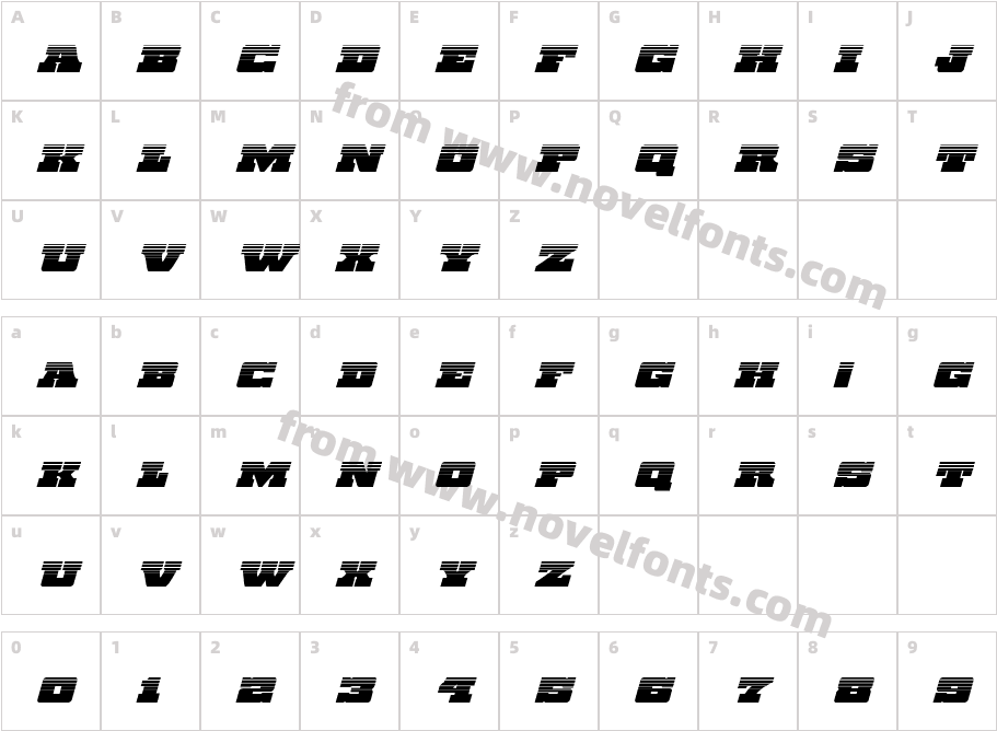 Chicago Express Halftone ItalicCharacter Map