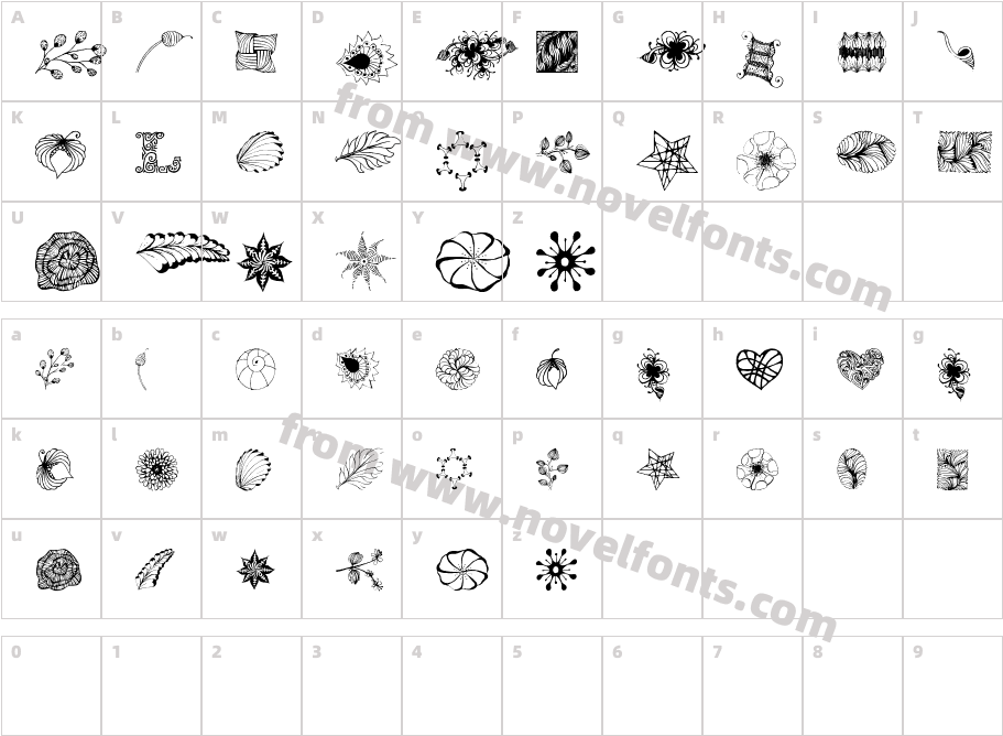 DigiStampsOne-RegularCharacter Map