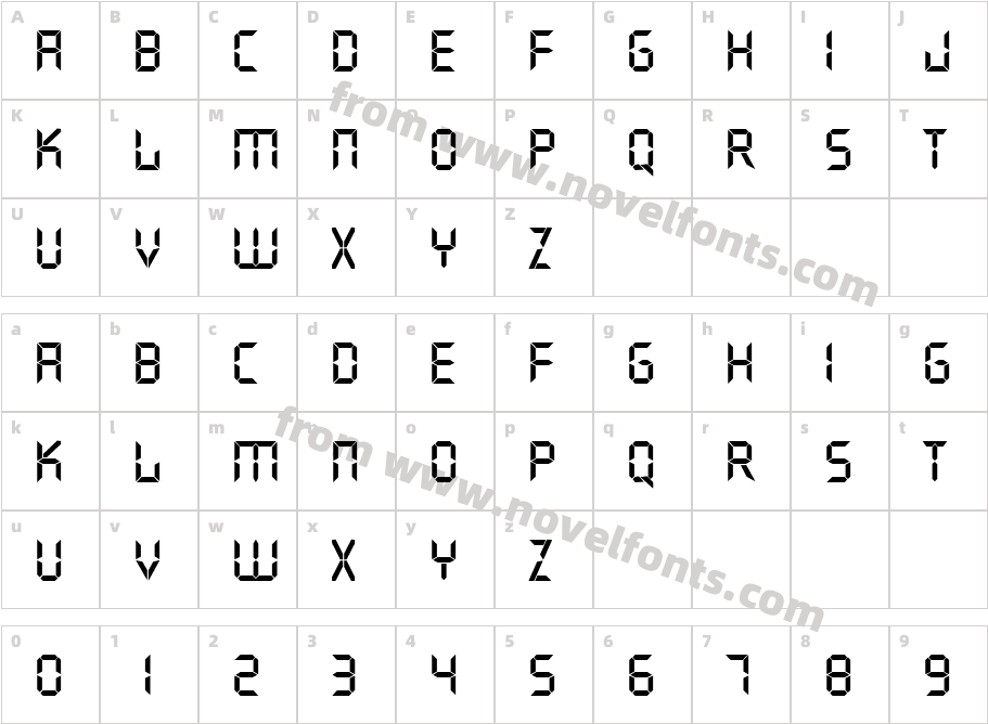 Digiface RegularCharacter Map