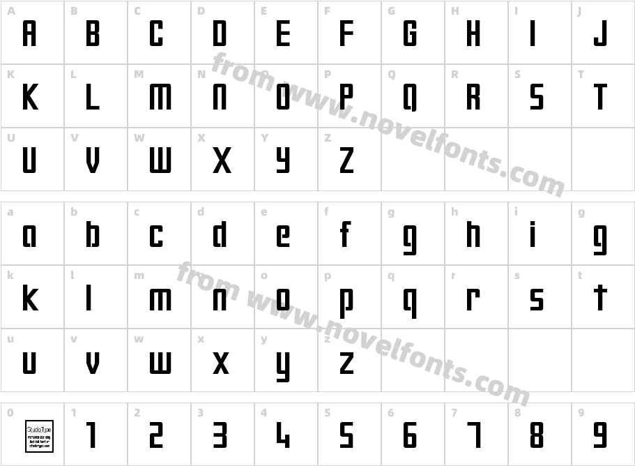 DigiformCharacter Map