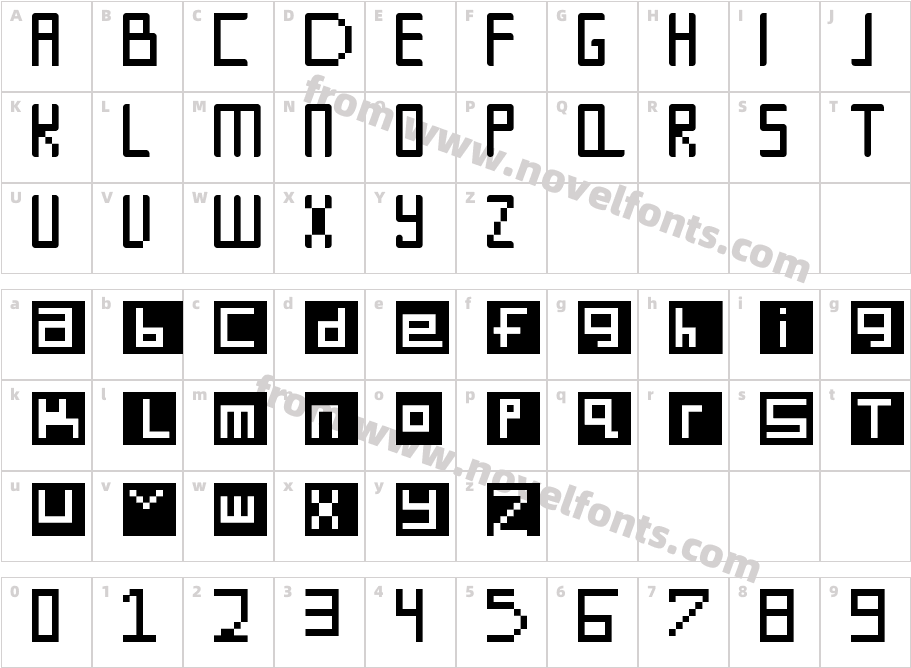 Digit Square RegularCharacter Map