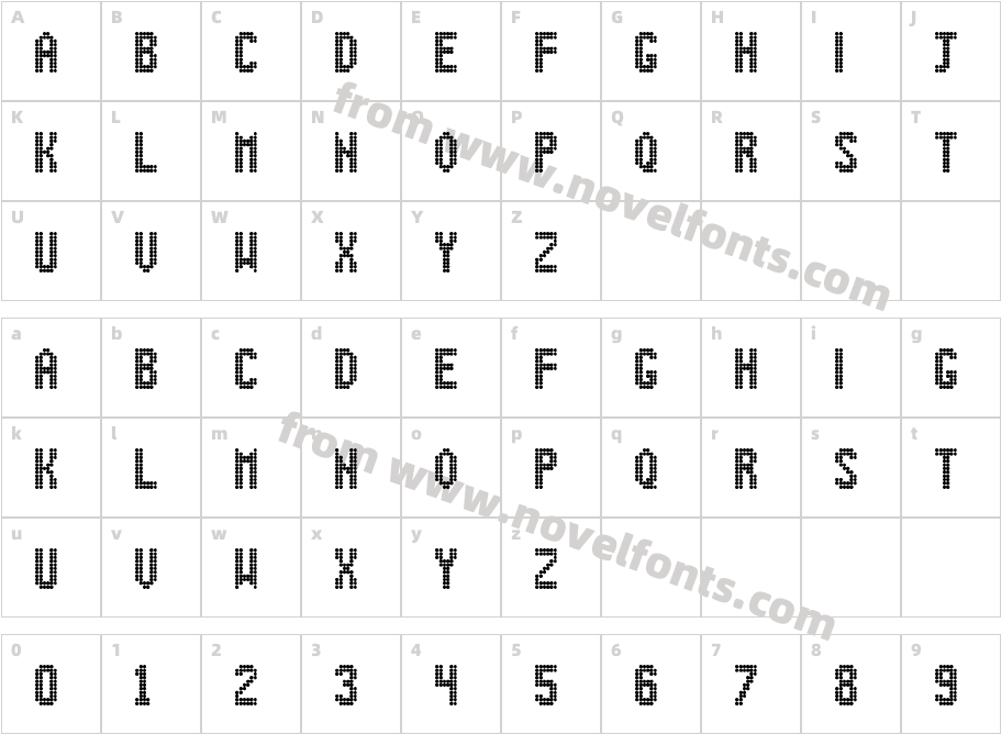 Digital Dot RoadsignCharacter Map