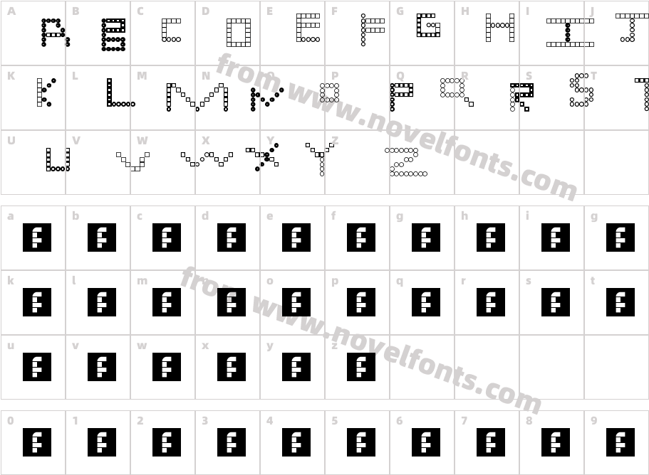 Digital Fonts RegularCharacter Map