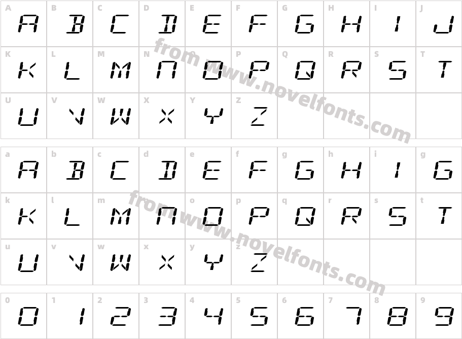 Digital Readout ExpandedCharacter Map