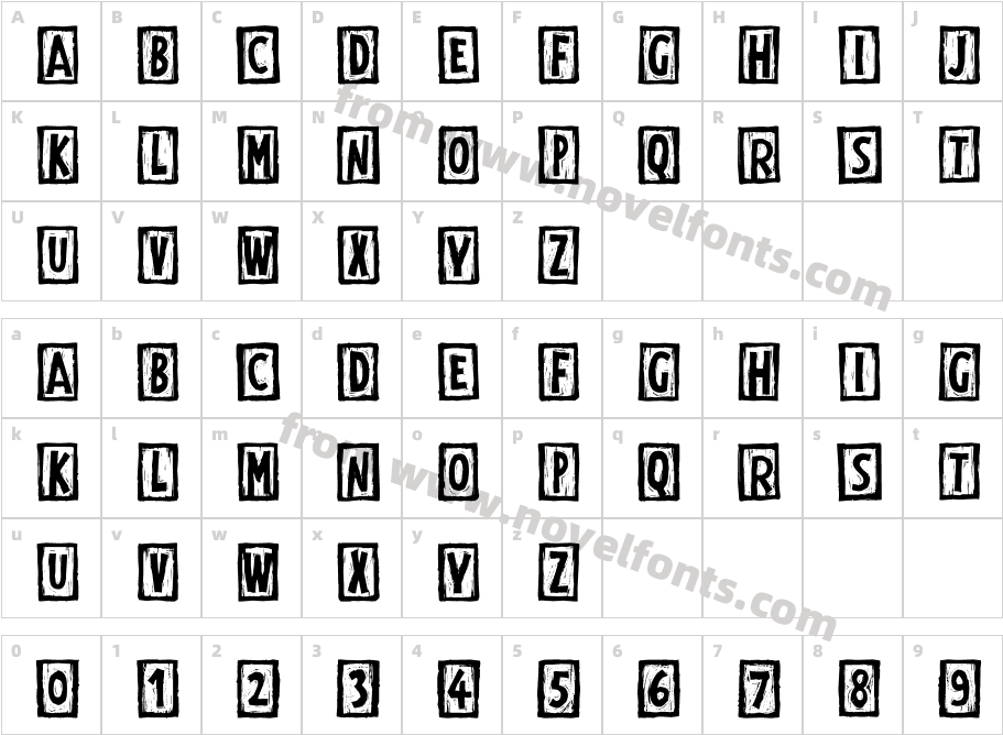 Digital Woodcuts Open ITC TTCharacter Map