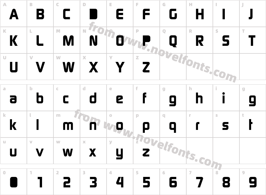 DigitalEF-BoldCharacter Map