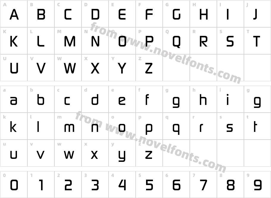 DigitalEF-MediumCharacter Map