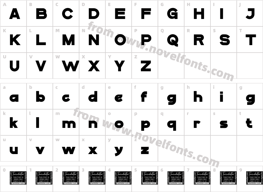 Digofa Bold PersonalCharacter Map