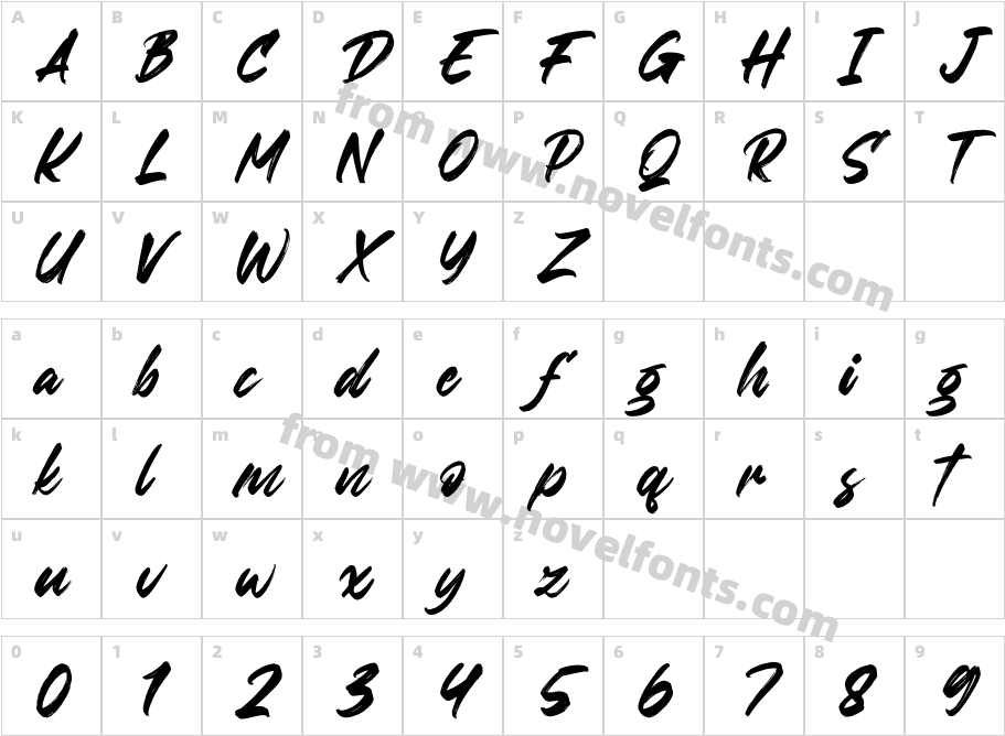 Digofetto ItalicCharacter Map