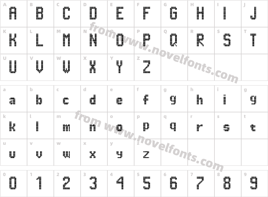 Dimelthoz 11x96 RegularCharacter Map