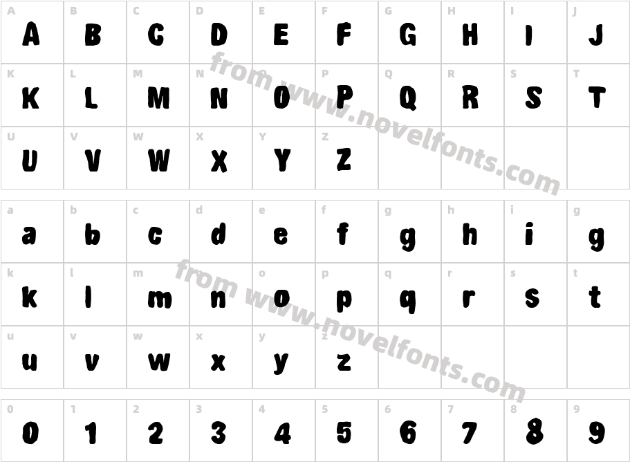 DinoTypeDotsClean RegularCharacter Map