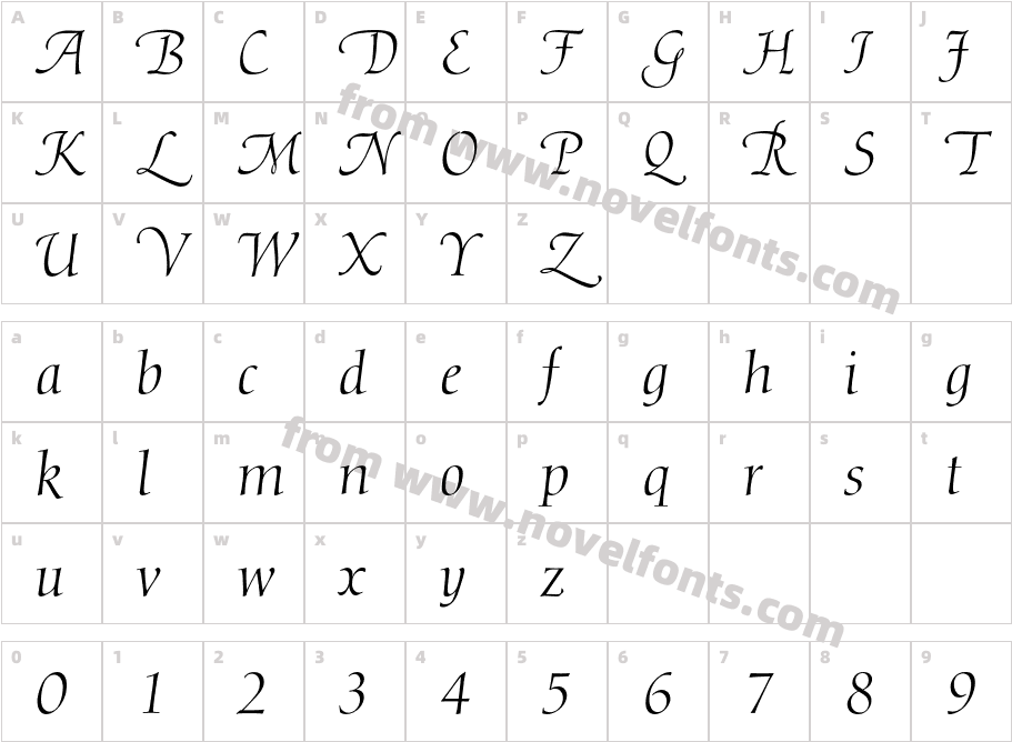 DiotimaExpertBQ-ItalicSwashCharacter Map