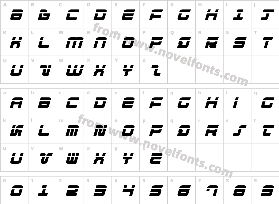 Direktor Laser ItalicCharacter Map