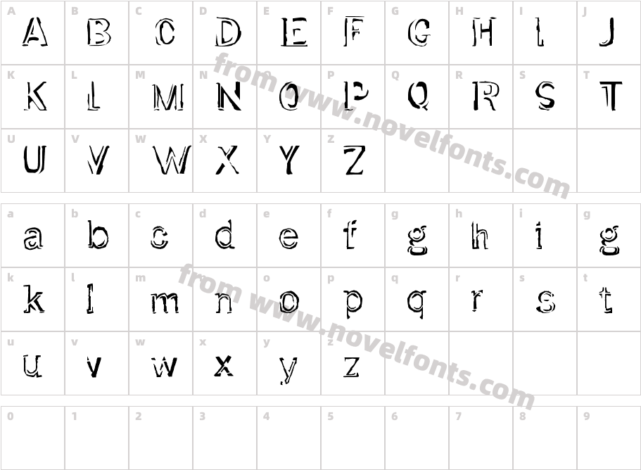 DirtfontCharacter Map