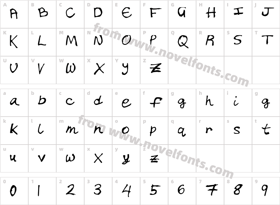 Chicken_ScratchCharacter Map