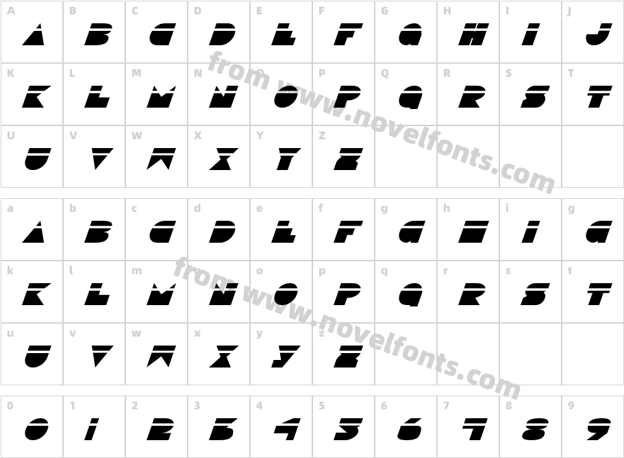 Disco Deck Laser ItalicCharacter Map