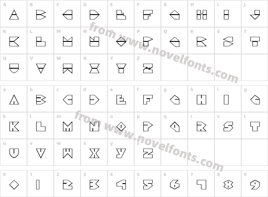 Disco Dork OutlineCharacter Map