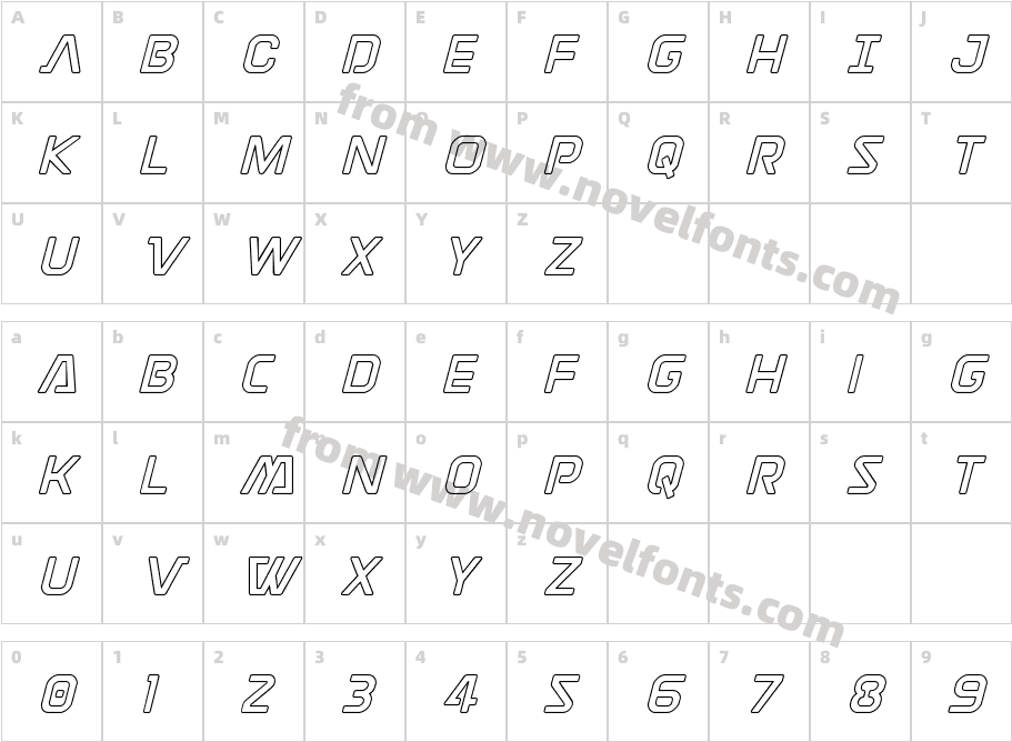 Discotechia OutlineCharacter Map