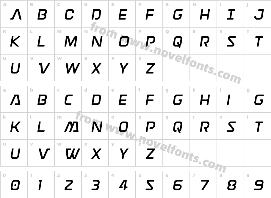 Discotechia Semi-ItalicCharacter Map