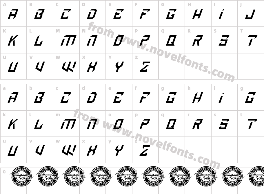 Discrown Demo ItalicCharacter Map