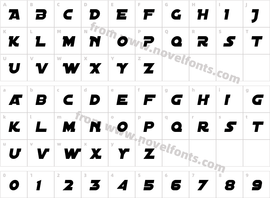 Distant Galaxy Alternate ItalicCharacter Map