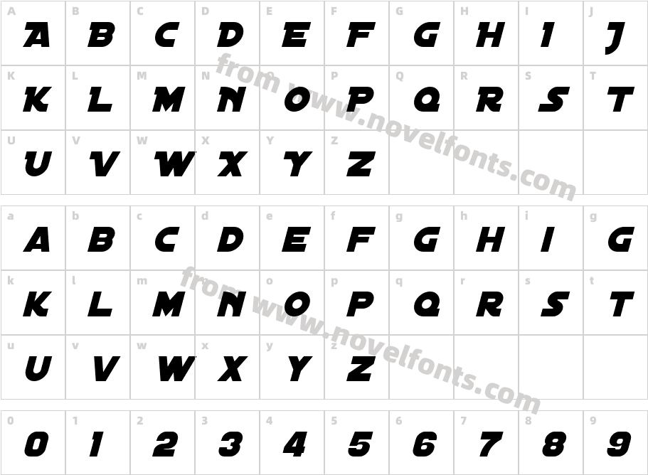 Distant Galaxy ItalicCharacter Map