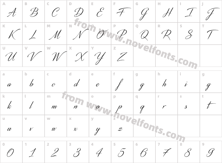 DistantStroke-MediumCharacter Map