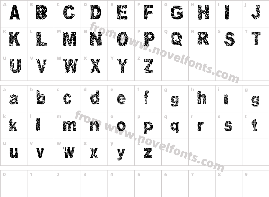 Distorted and ScratchyCharacter Map