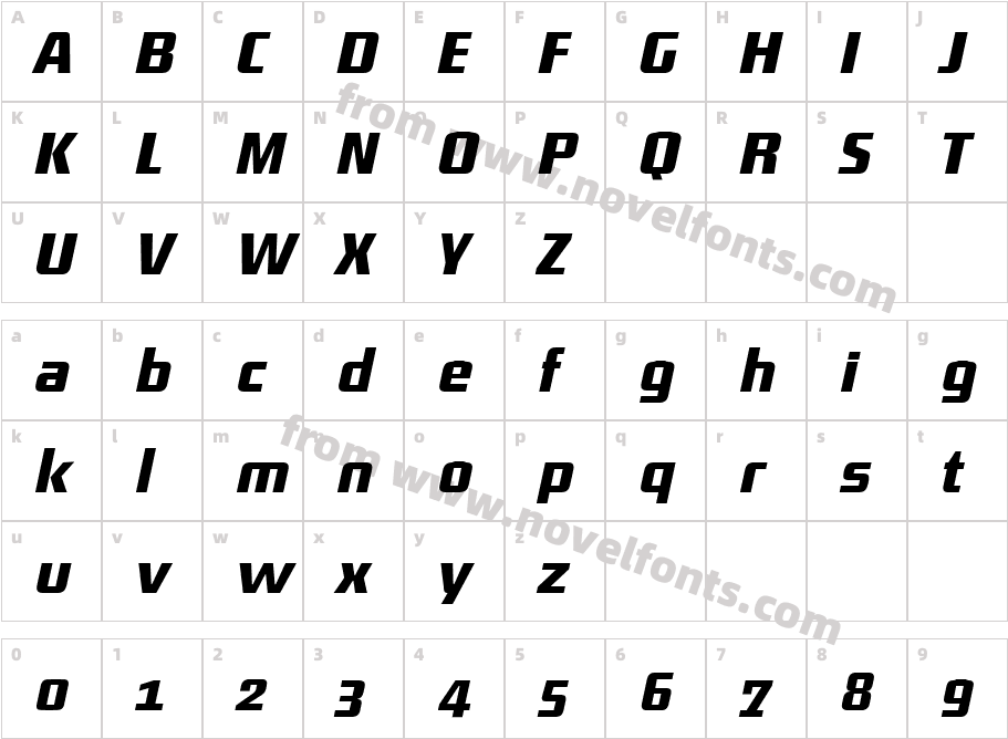 District-MediumItalicCharacter Map