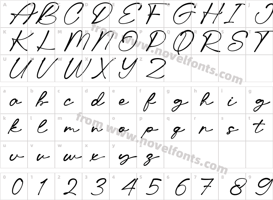 Ditsa Calista DEMO RegularCharacter Map