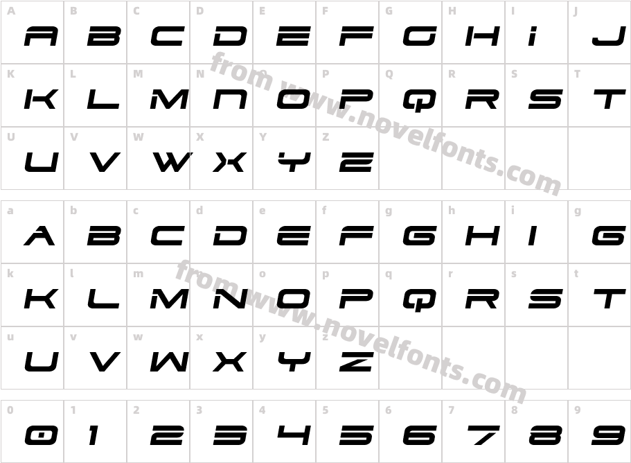 Dodger Semi-ItalicCharacter Map